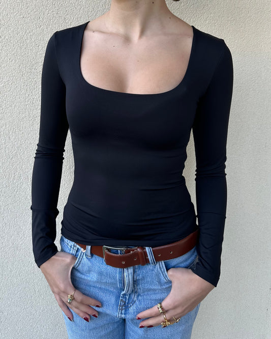 T-shirt manches longues noir