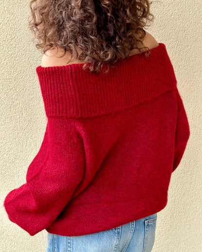 Pull en maille à épaules dénudées